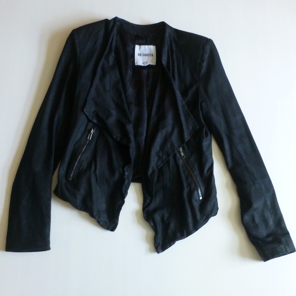 Real Leather Waterfall Moto Jacket
